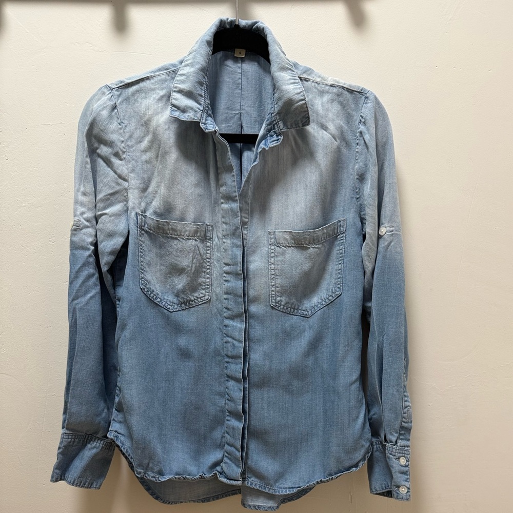 CLOTH & STONE Womens Shirt Chambray Boho Coastal Minimalist Tencel Size‎ S - Picture 2 of 8